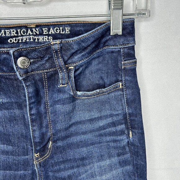 American Eagle Super High-Rise Jeggings Ripped Stretch Denim Size 2 (26x29) - Picture 5 of 8